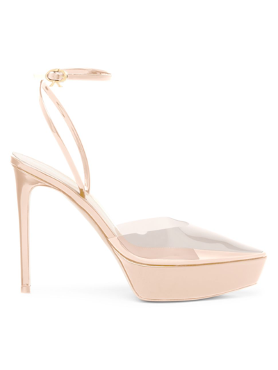 Gianvito Rossi Patent Leather Platform Ankle-strap Pumps In Peach | ModeSens