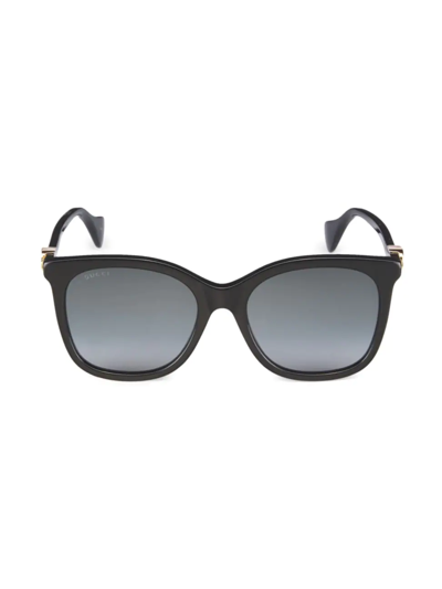 Shop Gucci Women's Gg 55mm Square Sunglasses In Black