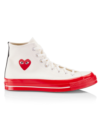 Shop Comme Des Garçons Play Men's Cdg Play X Converse Unisex Chuck 70 High-top Sneakers In Off White