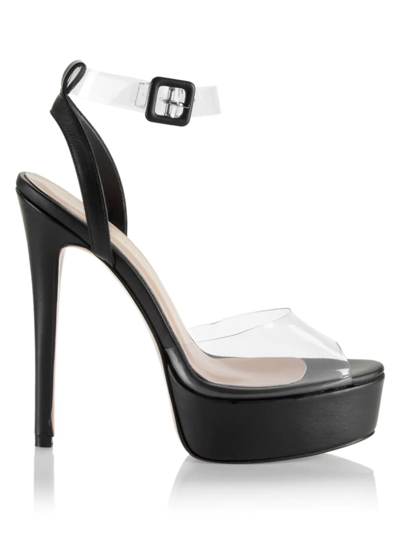 Shop Andrea Wazen Women's Antigone Pvc Platform Ankle-strap Sandals In Black