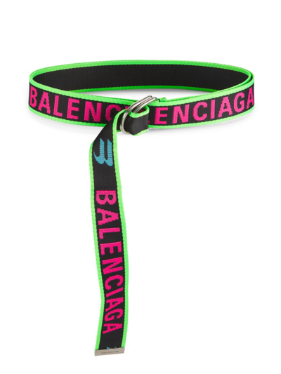 Shop Balenciaga Women's Logo D-ring Belt In Neutral