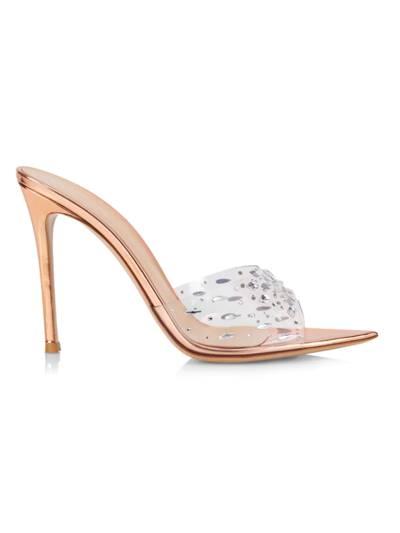 Shop Gianvito Rossi Women's Glass Crystal-embellished Sandals In Peach