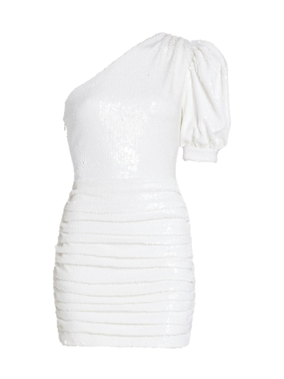 Shop Ronny Kobo Women's Eden One-shoulder Minidress In White