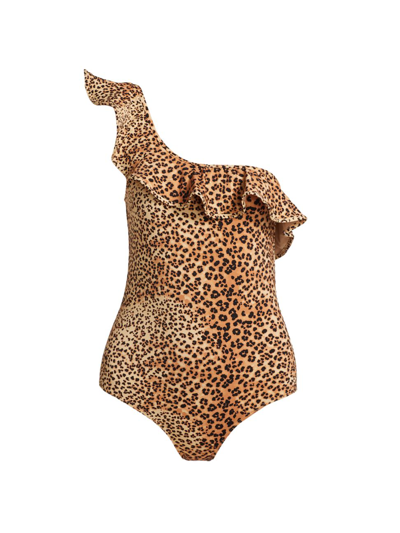 Shop Ulla Johnson Women's Martina Leopard One-piece Swimsuit In Snow Leopard