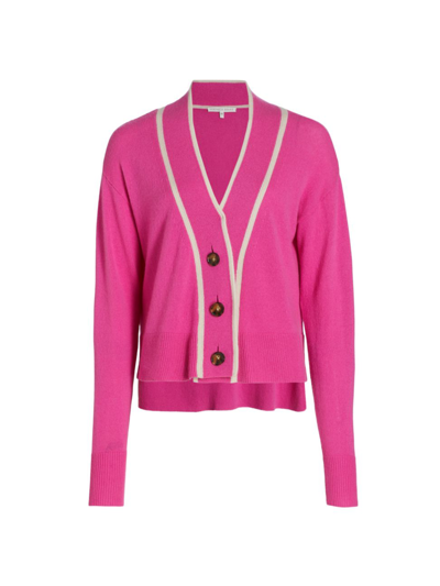 Shop Veronica Beard Women's Trisa Cashmere Cardigan In Hot Pink