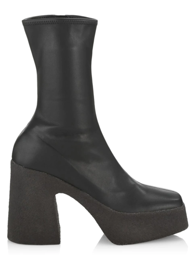 Shop Stella Mccartney Women's Skyla Faux Leather Platform Boots In Black