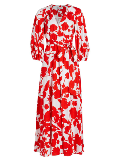 Shop Michelle Smith Women's  X Saks Gigi Wrap Maxi Dress In Vermillion