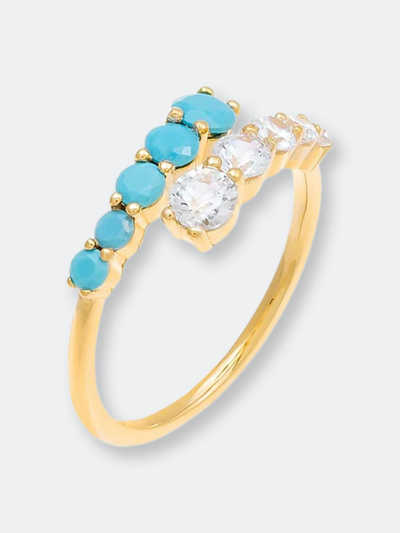Shop Adinas Jewels By Adina Eden Colored Graduated Cz Wrap Ring In Blue