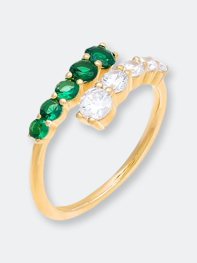 Shop Adinas Jewels By Adina Eden Colored Graduated Cz Wrap Ring In Green