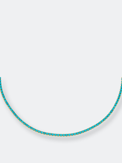Shop Adinas Jewels By Adina Eden Thin Colored Tennis Choker In Blue