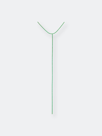Shop Adinas Jewels By Adina Eden Colored Tennis Lariat Necklace In Green