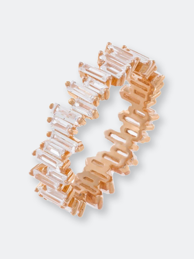 Shop Adinas Jewels By Adina Eden Scattered Baguette Eternity Band In Gold