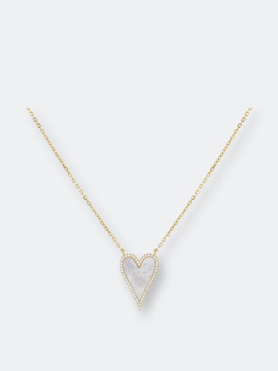 Shop Adinas Jewels By Adina Eden Elongated Pavé Heart Necklace In White