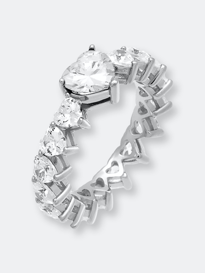 Shop Adinas Jewels By Adina Eden Multi Cz Heart Ring In Grey