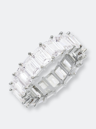 Shop Adinas Jewels By Adina Eden Baguette Eternity Band In Grey