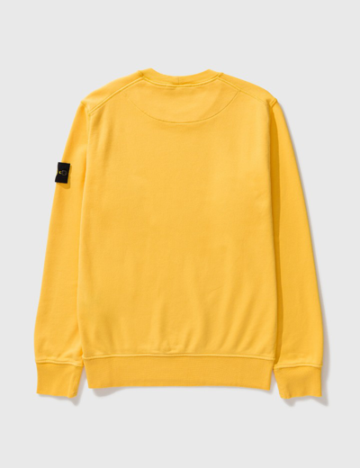 Shop Stone Island Classic Crewneck Sweatshirt In Yellow