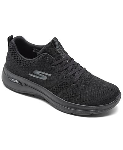 Shop Skechers Women's Go Walk - Arch Fit Unify Arch Support Walking Sneakers From Finish Line In Black
