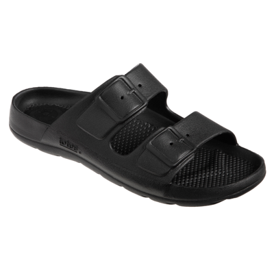 Totes Ts14 Womens Slip On Round Toe Slide Sandals In Black