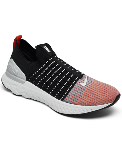 Shop Nike React Phantom Run Flyknit 2 Sneakers From Finish Line In Black/orange/green/white
