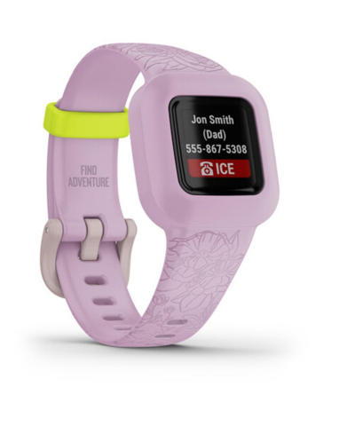 Shop Garmin Unisex Vivofit Jr. 3 Lilac Floral Silicone Strap Smart Watch 200mm In Lilac Flower