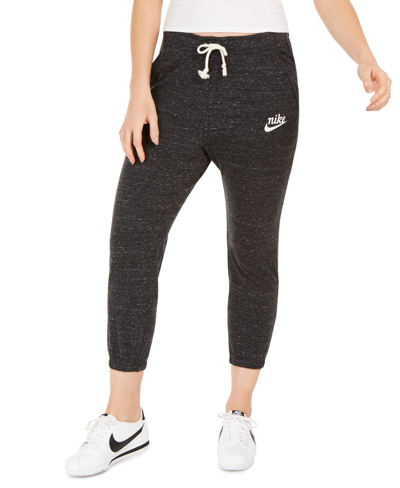 Nike Women's Gym Vintage Cropped Sweatpants In Black/sail | ModeSens