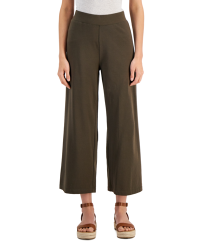 Shop Eileen Fisher Women's Organic Wide-leg Cropped Pants In Surplus