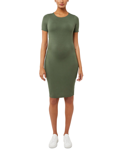 Shop A Pea In The Pod Luxe Side Ruched Maternity Dress In Thyme