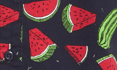 Shop Abound Short Sleeve Poplin Button Front Shirt In Navy Iris Watermelon Slice