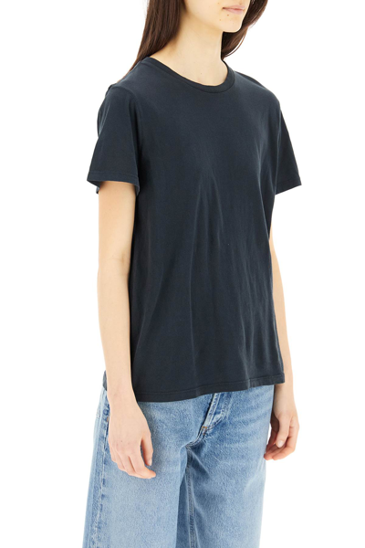 Agolde Ribbed Neck T-shirt In Black