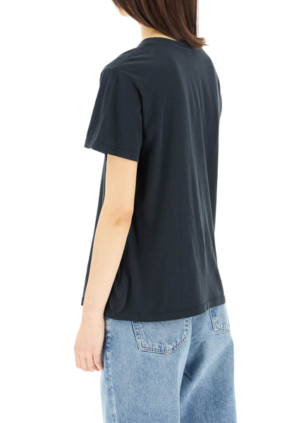 Agolde Ribbed Neck T-shirt In Black