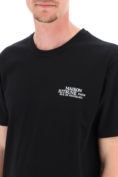Shop Maison Kitsuné Rue De Richelieu T-shirt In Black
