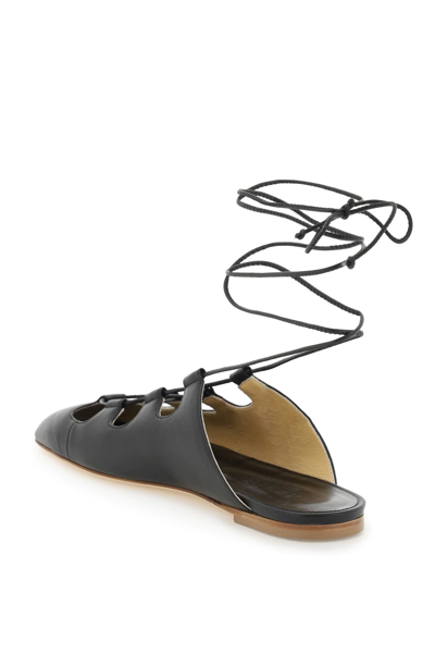 Shop A.w.a.k.e. Zoey Laced Sandals In Black
