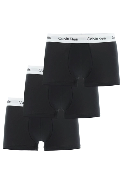 Shop Calvin Klein Underwear Tri-pack Trunks In Black