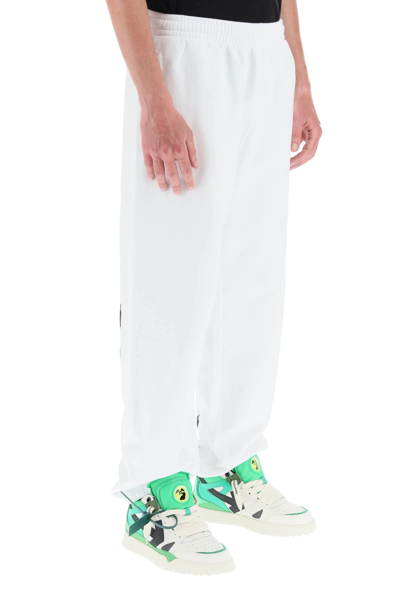 Shop Off-white Diag-print Sweatpants In White