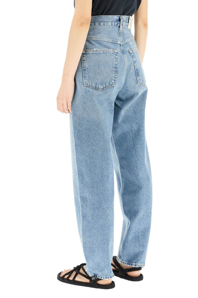 Shop Agolde High-waisted Baggy Jeans In Light Blue