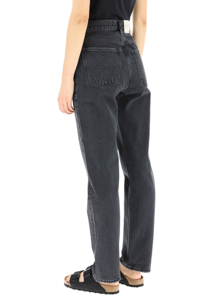 Shop Agolde Organic Denim High-waisted Jeans In Black