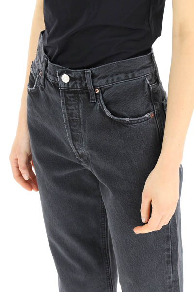 Shop Agolde Organic Denim High-waisted Jeans In Black