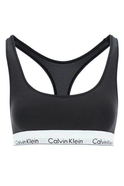 Shop Calvin Klein Underwear Sports Bra With Branded Border In Black