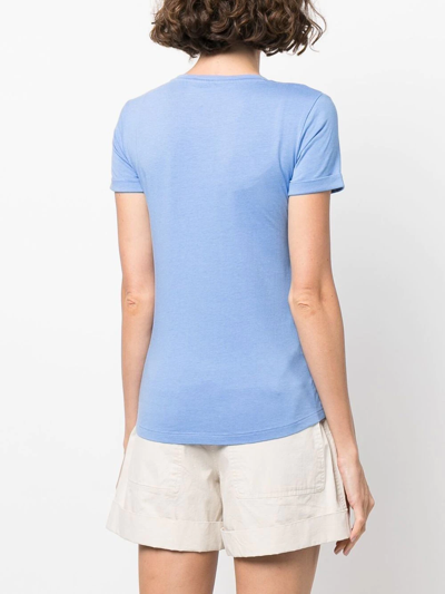Shop Lauren Ralph Lauren Logo Crew-neck T-shirt In Blue