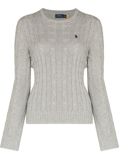 Polo Ralph Lauren Grey Julianna Cable Knit Cotton Sweater | ModeSens