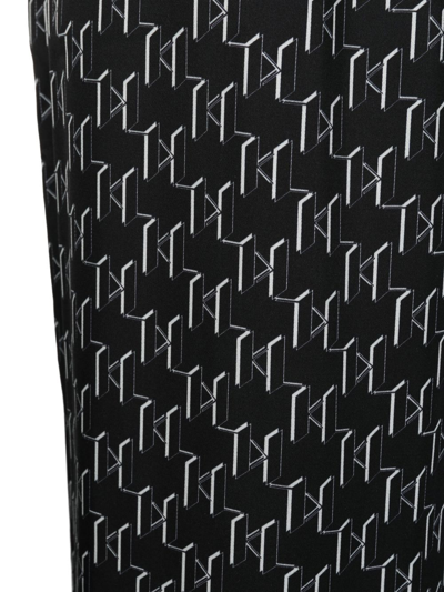 Shop Karl Lagerfeld Monogram-print Pajama Set In Black