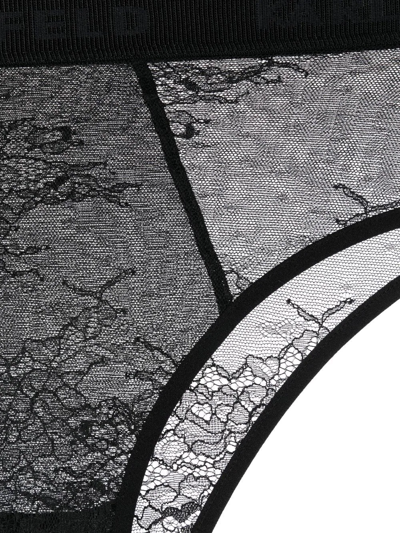 Karl Lagerfeld Lace Low-rise Briefs In Black
