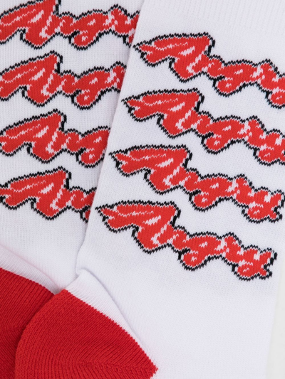 Natasha Zinko Angry-print Socks (set Of Three) In White