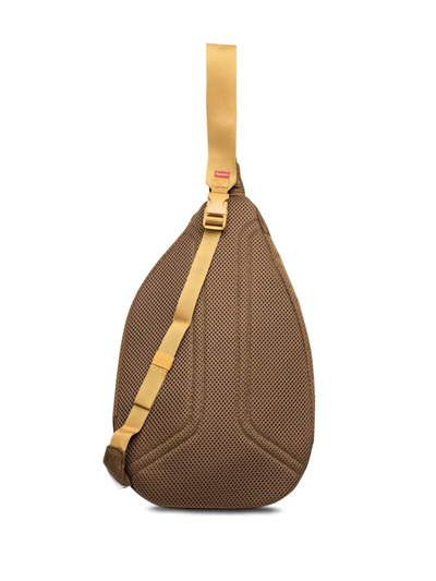 Supreme Logo-patch Sling Bag In Brown