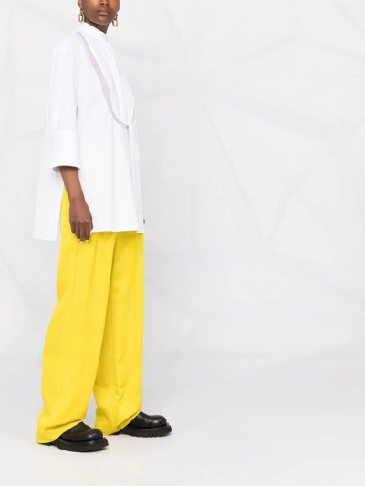 Valentino Side Neck Tie Fastening Blouse In White