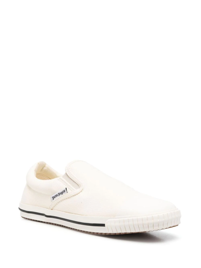 Shop Palm Angels Square-toe Slip-on Trainers In White