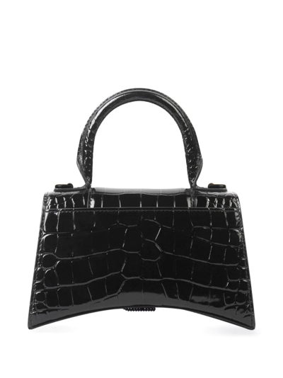 Shop Balenciaga Mini Hourglass Crossbody Bag In Black