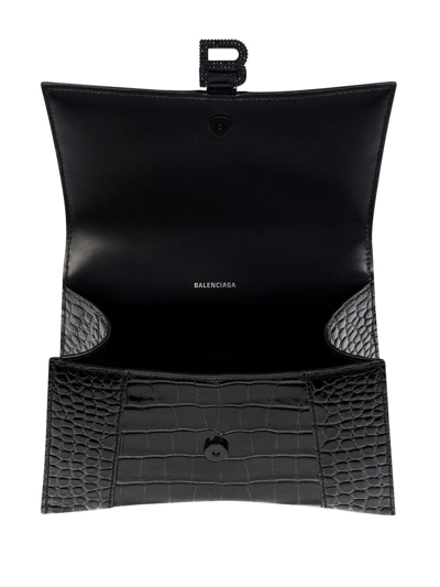 Shop Balenciaga Mini Hourglass Crossbody Bag In Black