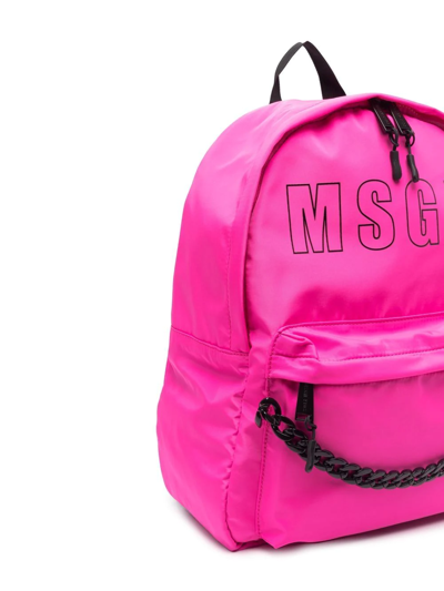 Msgm Logo-print Detail Backpack In Pink