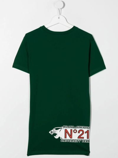 Shop N°21 Teen Logo-print Cotton T-shirt In Green